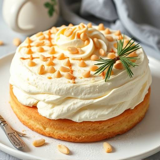 Torta della Nonna con pinoli e crema pasticcera
