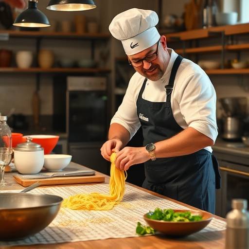 Un corso di cucina dove i partecipanti imparano a preparare la pasta fresca sotto la guida di uno chef esperto.