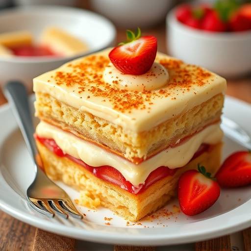 Zuppa inglese, un dolce al cucchiaio con pan di Spagna, crema pasticcera e alchermes.